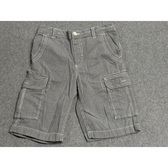 greendog Other - Greendog Cargo Shorts Boys 7 Blue White Pinstripe Twill Cotton Pockets Casual
